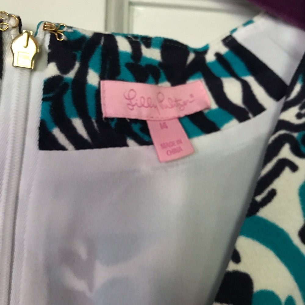 Lilly Pulitzer Im Game Bright Navy Devina Dress 14 - Picture 6 of 6